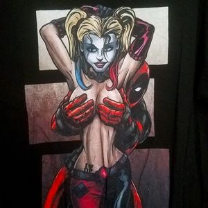 Marvel DC,deadpool, harley Quinn tee